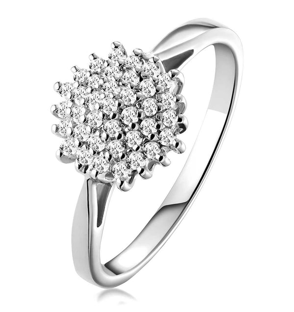 Cluster Ring 0.25ct Diamond 9K White Gold - E5362Y